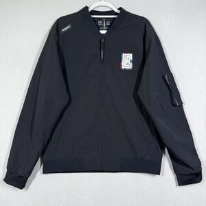 Legends Jacket Mens Large Carson Bomber Black Full Zip Los Angeles Clippers Logo